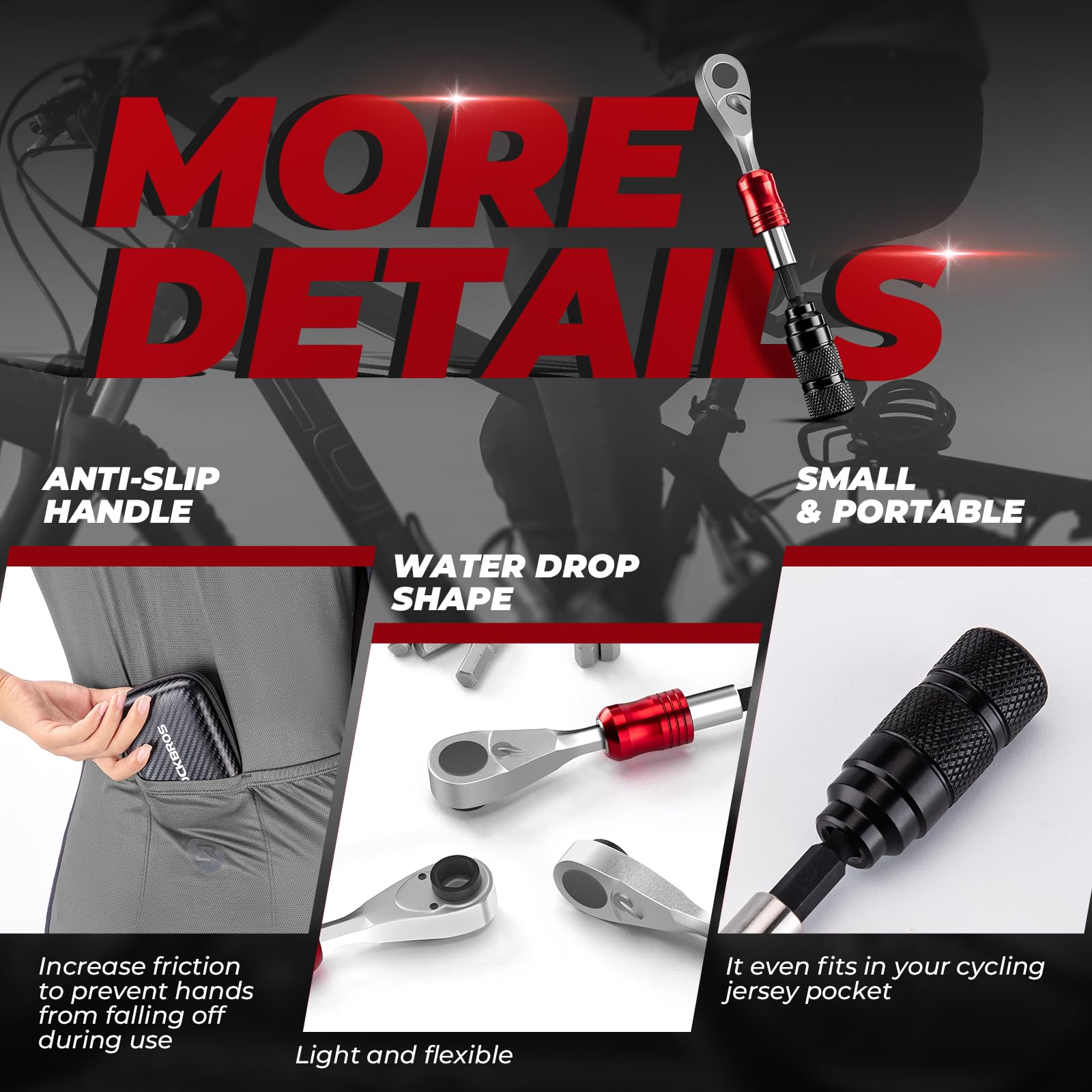 1/4-Inch Ratchet Socket Wrench Set 2.5-8mm Allen Hex Torx Sockets for Road  Mountain Bike Maintenance