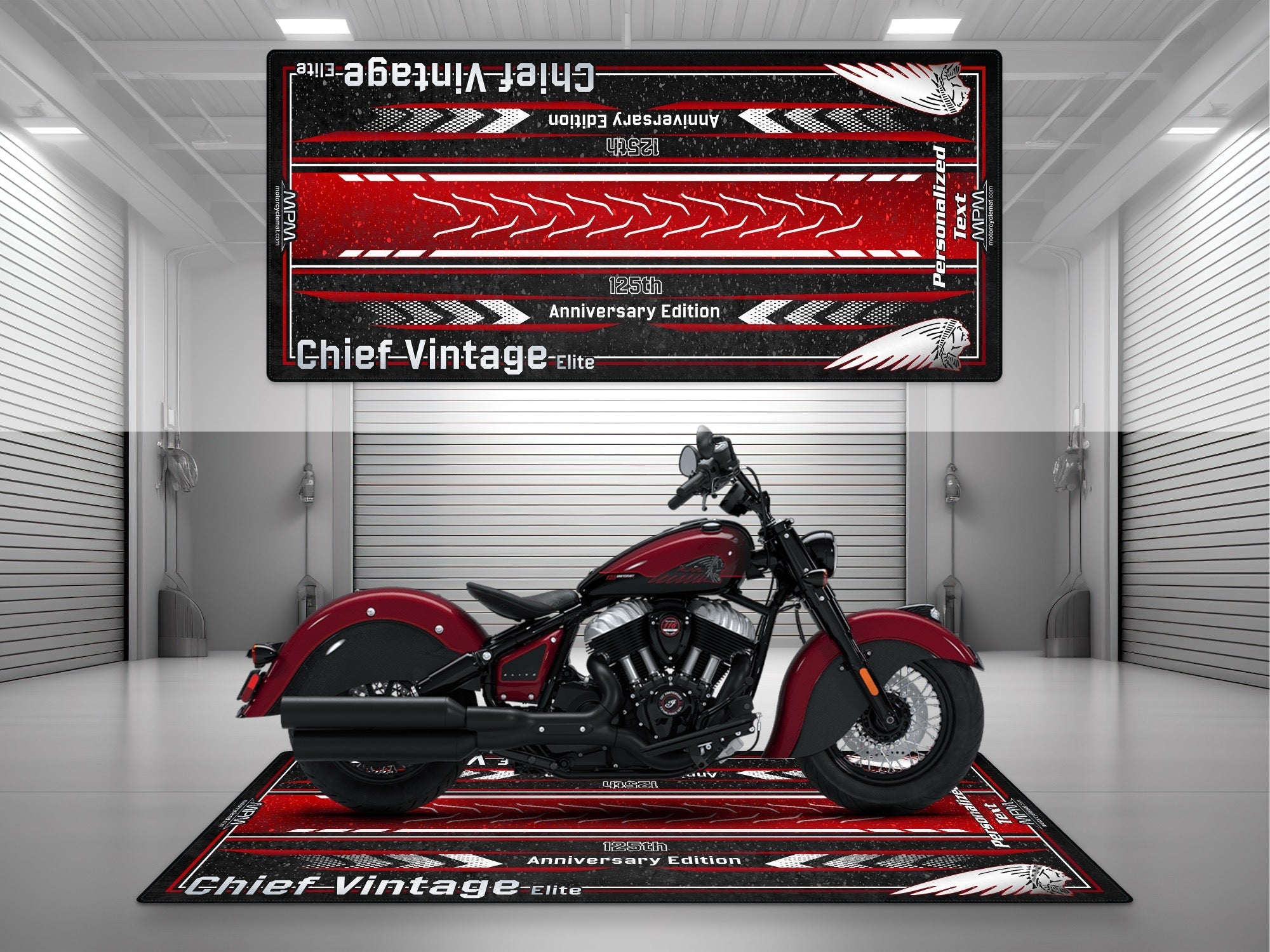 MPM Motorcycle Mat for Indian Chief Vintage 125th Anniversary - U312