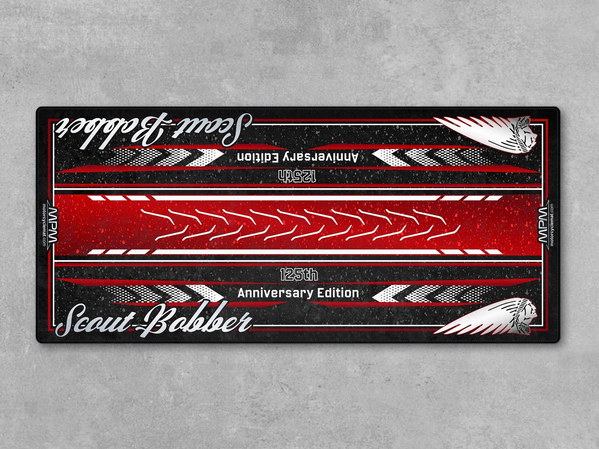MPM Motorcycle Mat for Indian Scout Bobber Tech Plus 125th Anniversary - U313