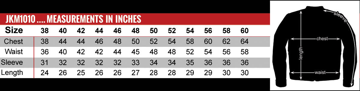 JKM1010 Men's Motorcycle Vented Leather Biker Jacket