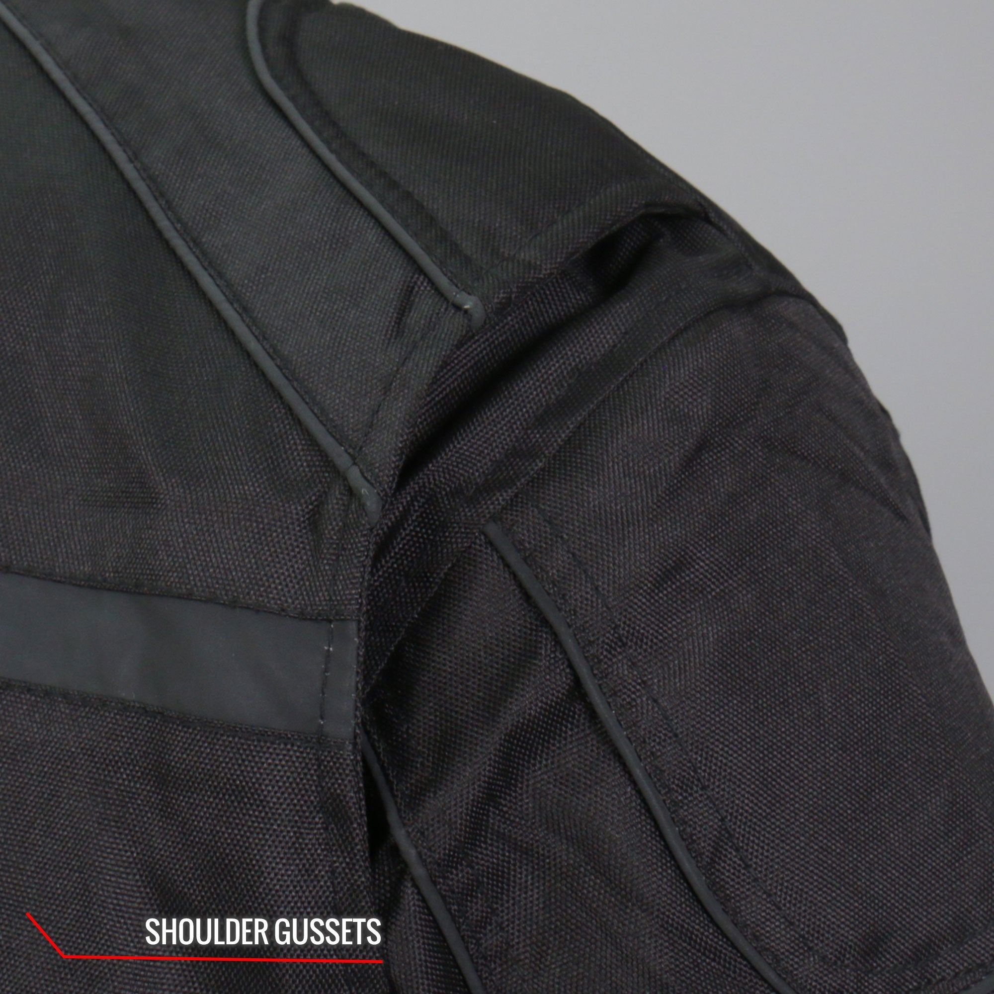 JKM1023 Men’s Black Biker High Visibility Nylon Motorcycle Jacket with Concealed Carry Pocket