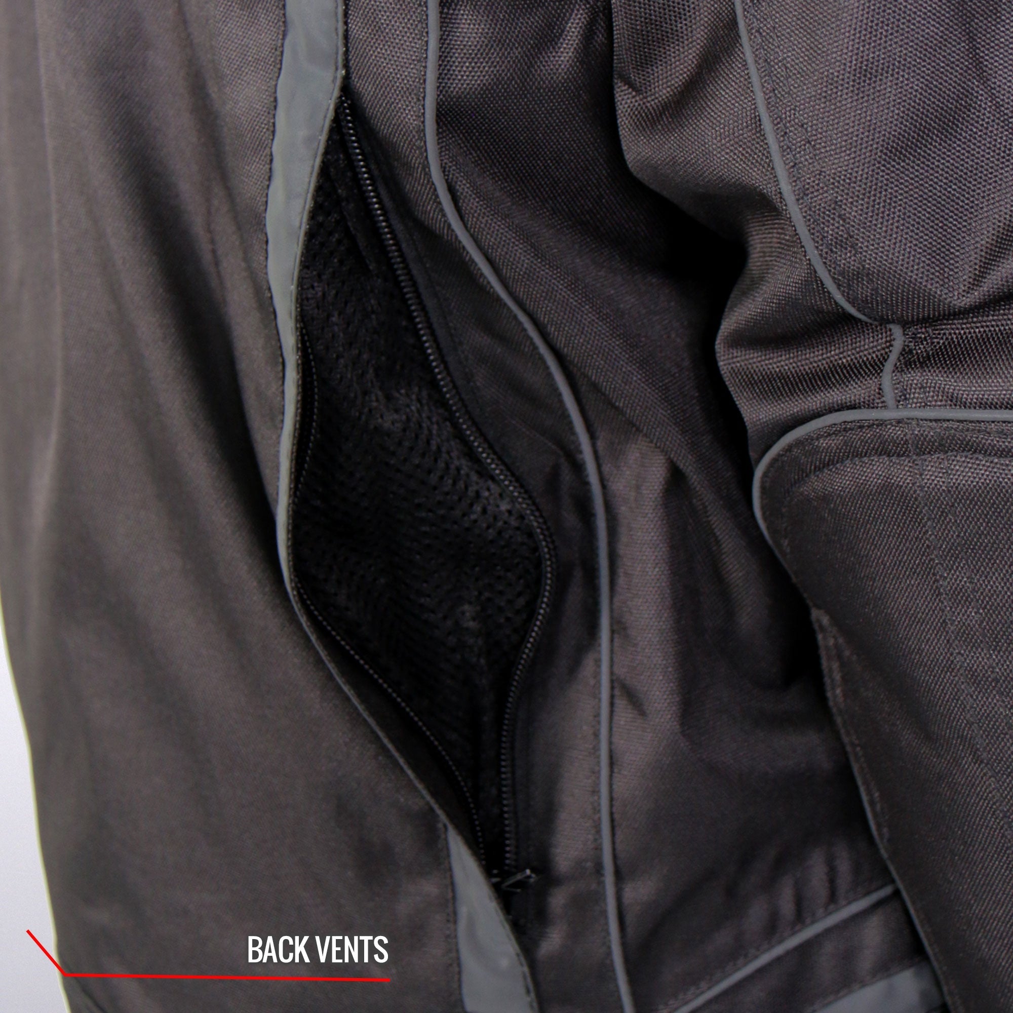 JKM1023 Men’s Black Biker High Visibility Nylon Motorcycle Jacket with Concealed Carry Pocket