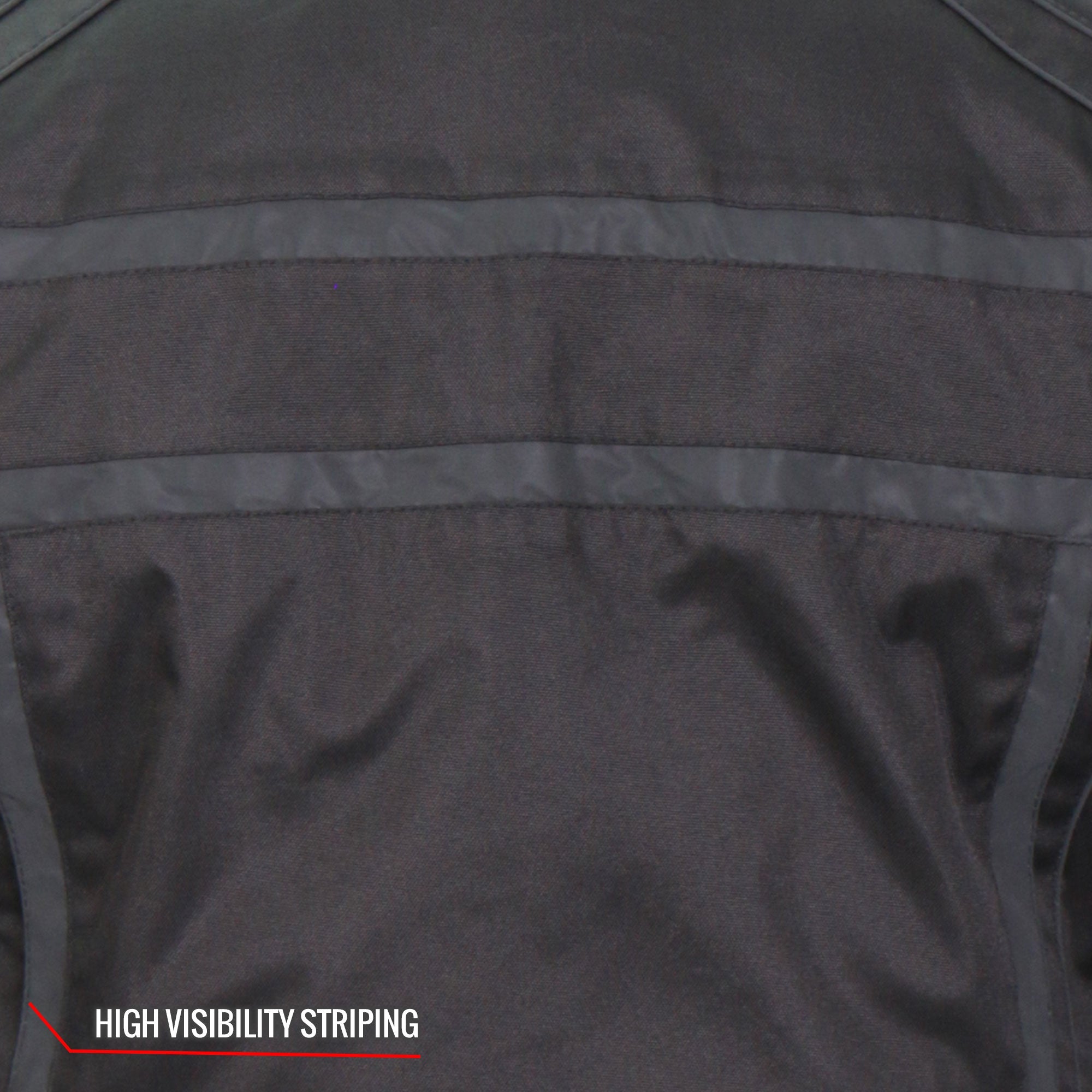 JKM1023 Men’s Black Biker High Visibility Nylon Motorcycle Jacket with Concealed Carry Pocket