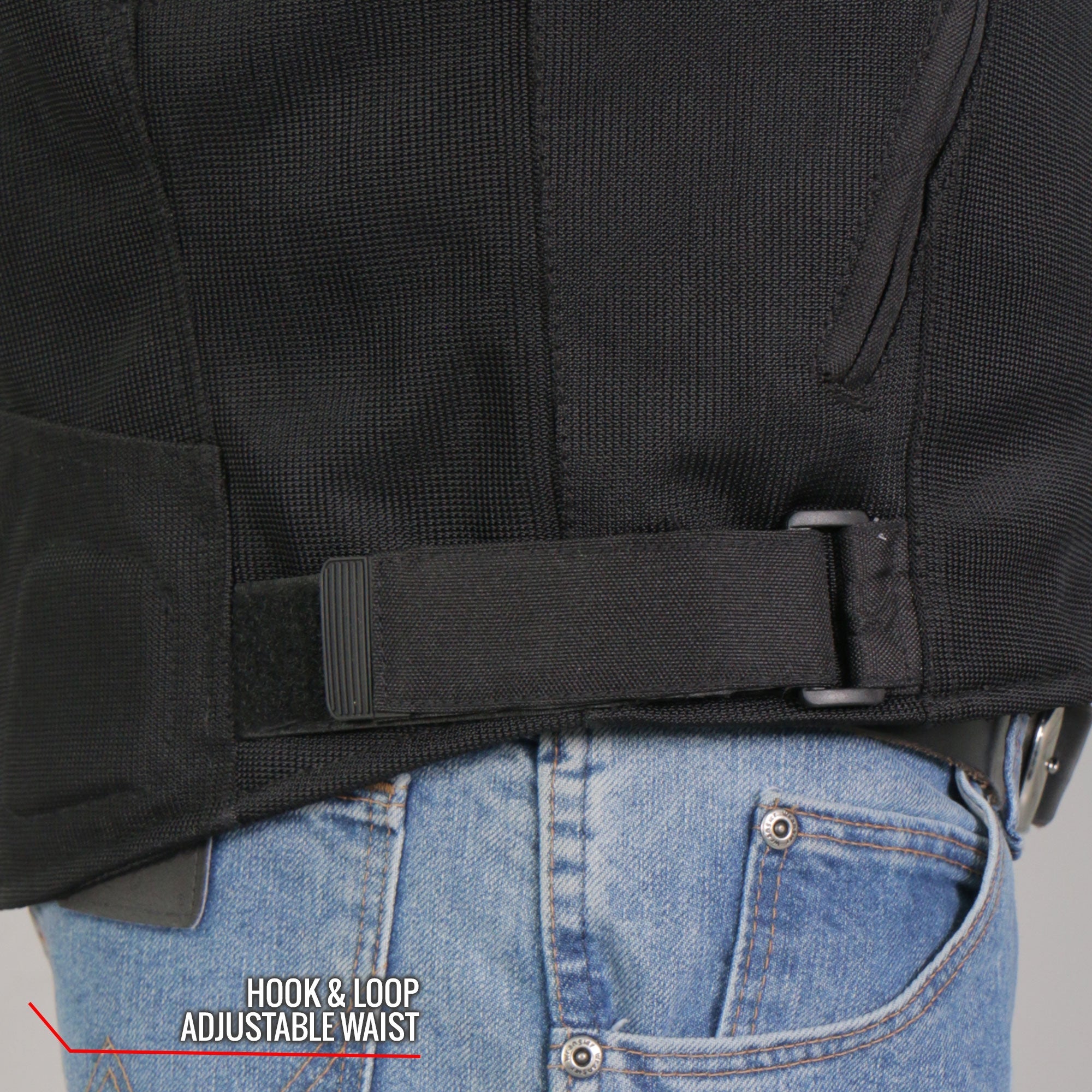 JKM1024 Men’s Black All Weather Armored Biker Nylon Motorcycle Jacket with Concealed Carry Pocket