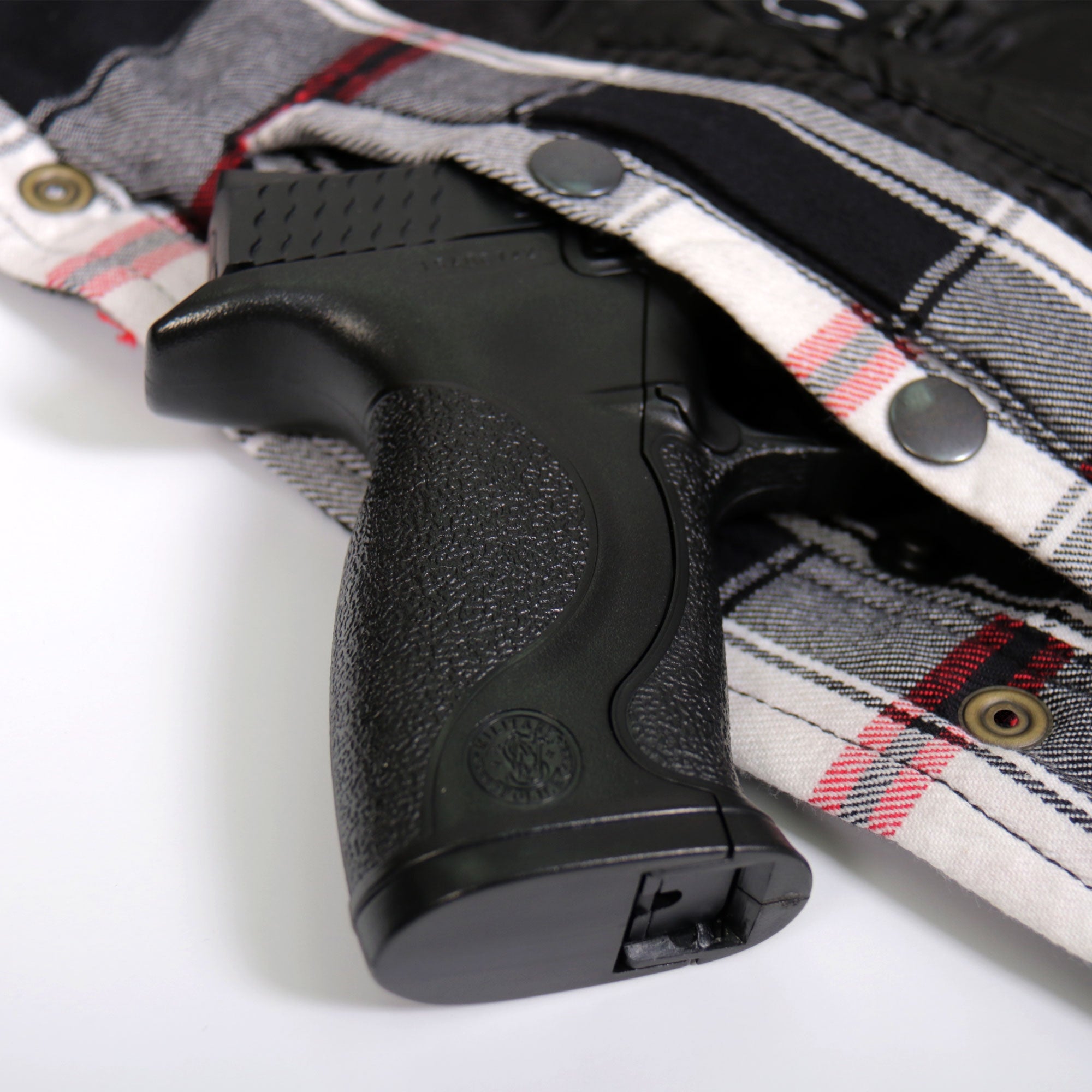 JKM3001 Men's Motorcycle Red and White Armored Flannel Biker Jacket