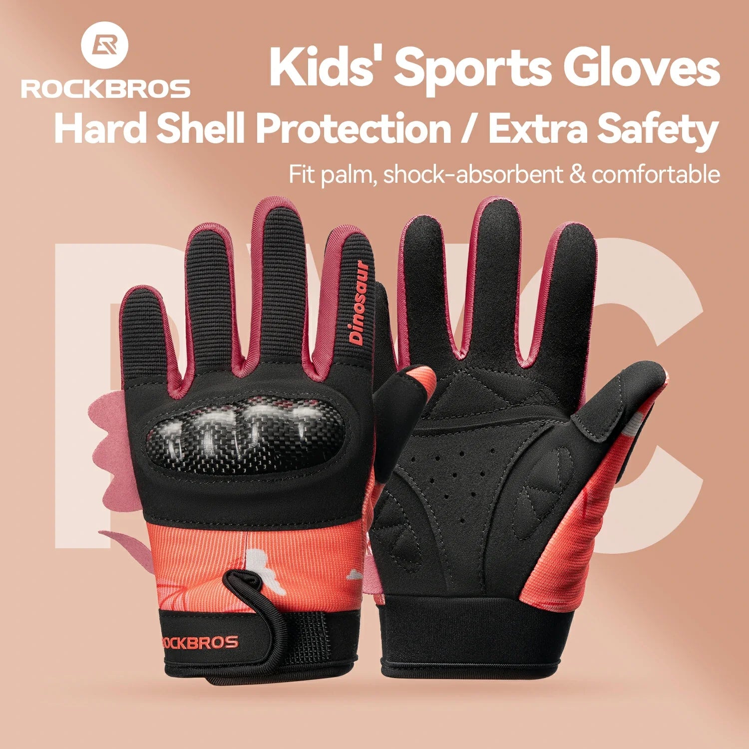 Kids Full Finger Gloves with Hard Shell Protection