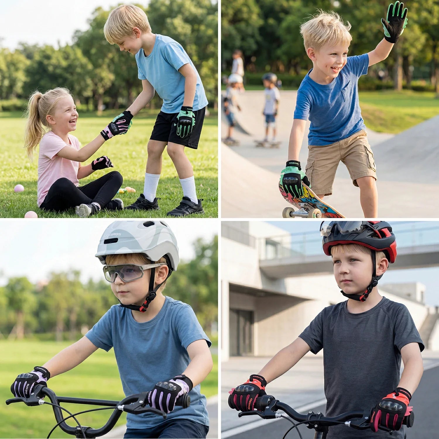 Kids Full Finger Gloves with Hard Shell Protection