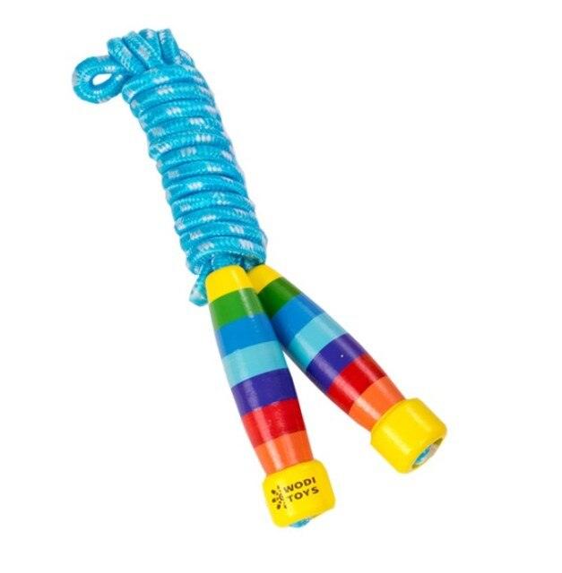 Kids Wood Jump Skip Rope Toy Exercise Play Animal Colorful Rainbow Woo ...