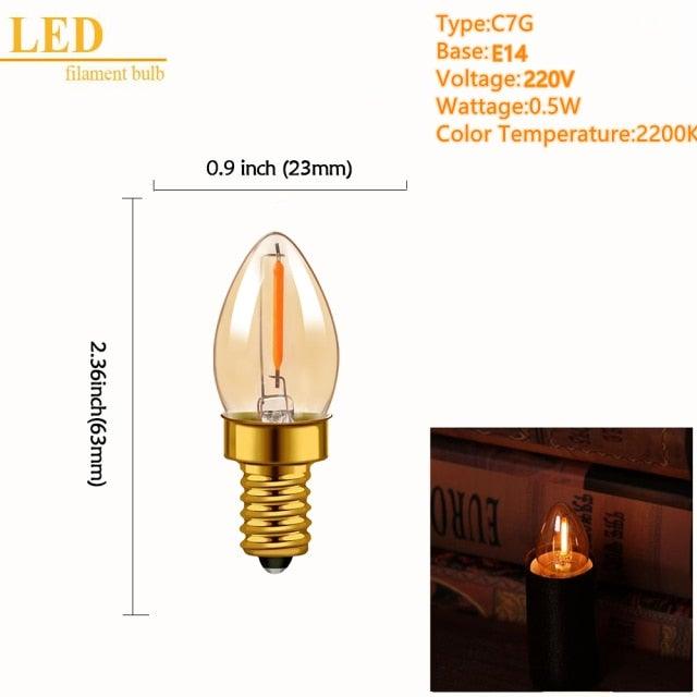 LED Spiral Filament Light Bulb Warm White Vintage Edison Lamp Bedroom Decoracion Vintage Lamp Home Decor Holiday Night Eye Protection Led Bulb Light Lamp For Office Desk Lights