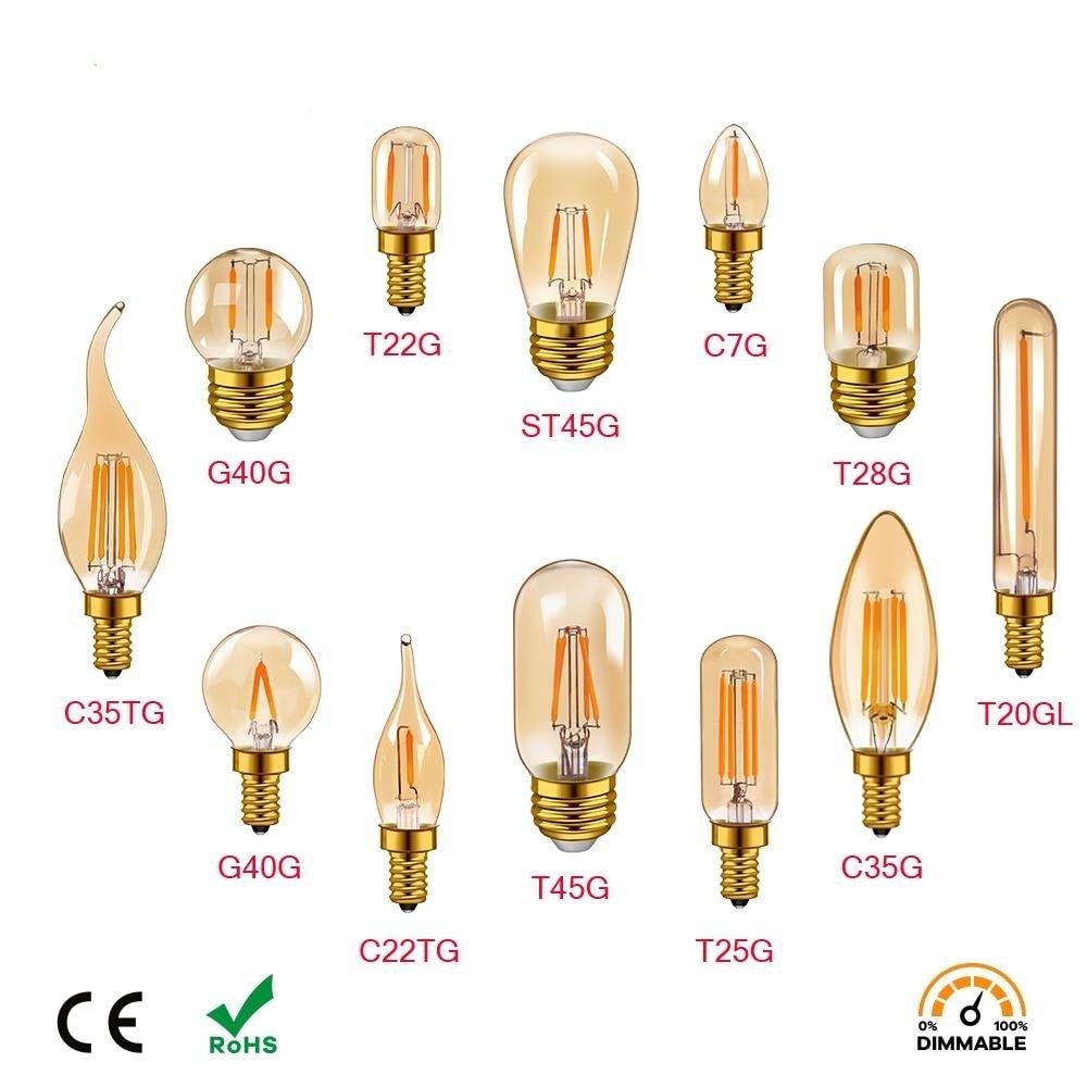 LED Spiral Filament Light Bulb Warm White Vintage Edison Lamp Bedroom Decoracion Vintage Lamp Home Decor Holiday Night Eye Protection Led Bulb Light Lamp For Office Desk Lights