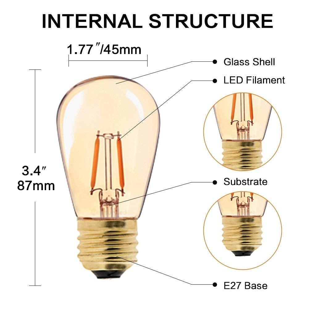 LED Spiral Filament Light Bulb Warm White Vintage Edison Lamp Bedroom Decoracion Vintage Lamp Home Decor Holiday Night Eye Protection Led Bulb Light Lamp For Office Desk Lights