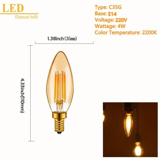 LED Spiral Filament Light Bulb Warm White Vintage Edison Lamp Bedroom Decoracion Vintage Lamp Home Decor Holiday Night Eye Protection Led Bulb Light Lamp For Office Desk Lights