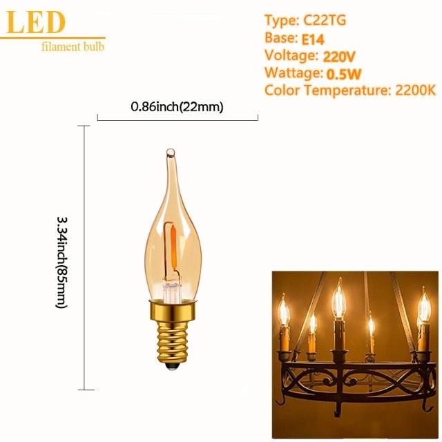 LED Spiral Filament Light Bulb Warm White Vintage Edison Lamp Bedroom Decoracion Vintage Lamp Home Decor Holiday Night Eye Protection Led Bulb Light Lamp For Office Desk Lights