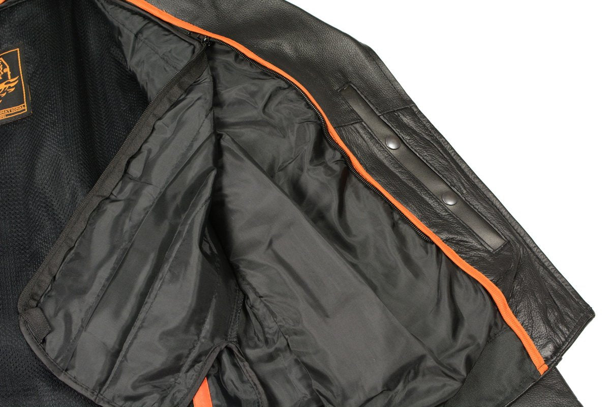 LKL2710 Women's Classic Black Braided Motorcycle Jacket with Studded Back