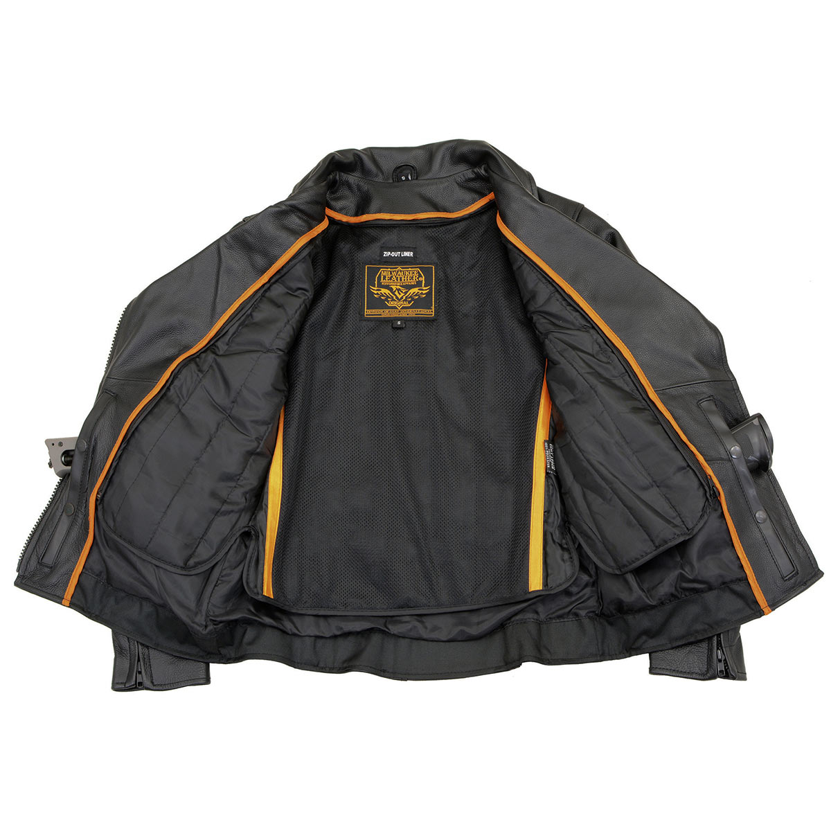 LKL2711 Women's Braided Black Leather Motorcycle Rider Jacket w/ Studded Back