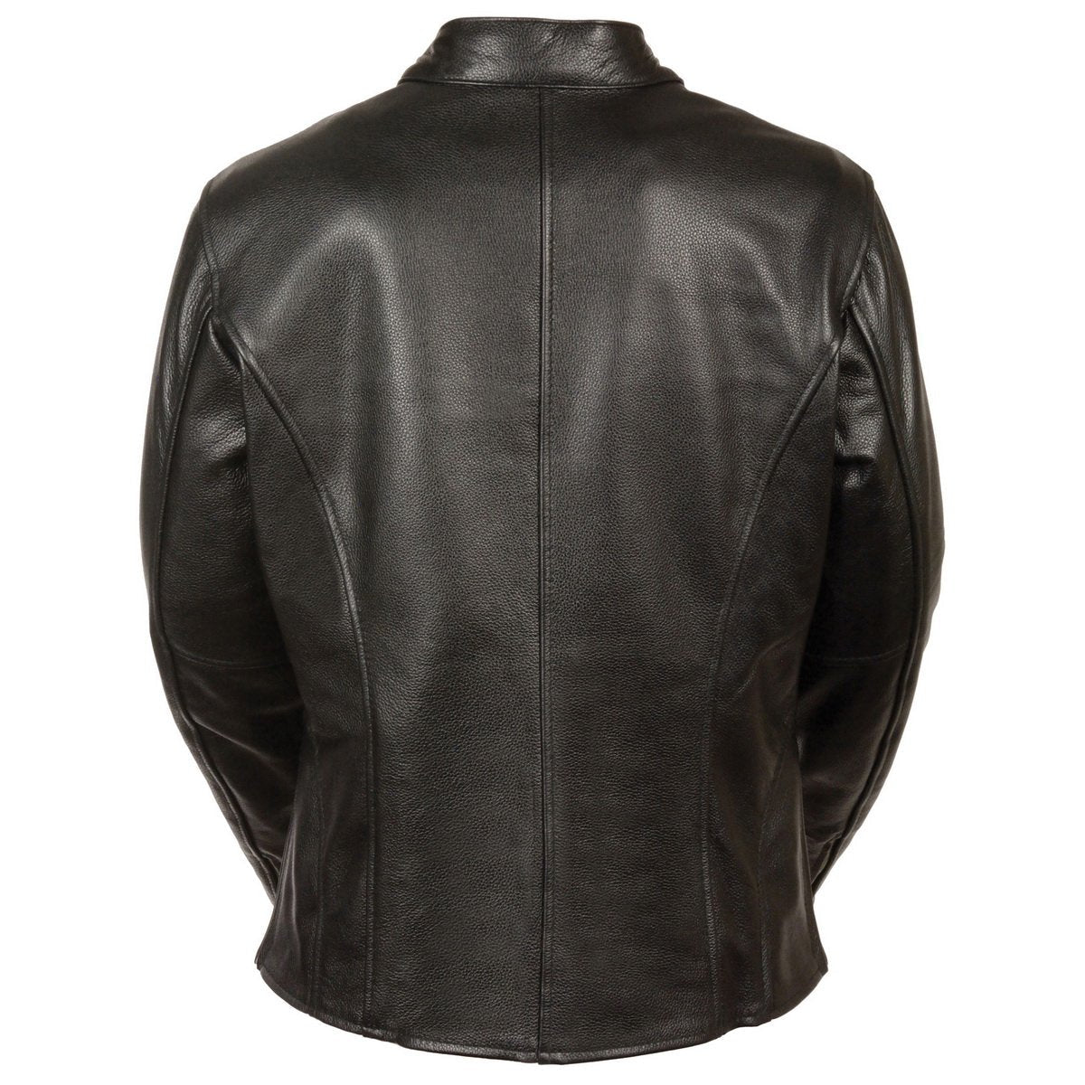 LKL2720 Women's Black Classic Side Lace Leather Motorcycle Jacket