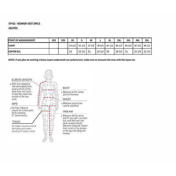 LKL4701 Women's Black Premium Leather Motorcycle Rider Vest w/ Classic 4-Snap Closure