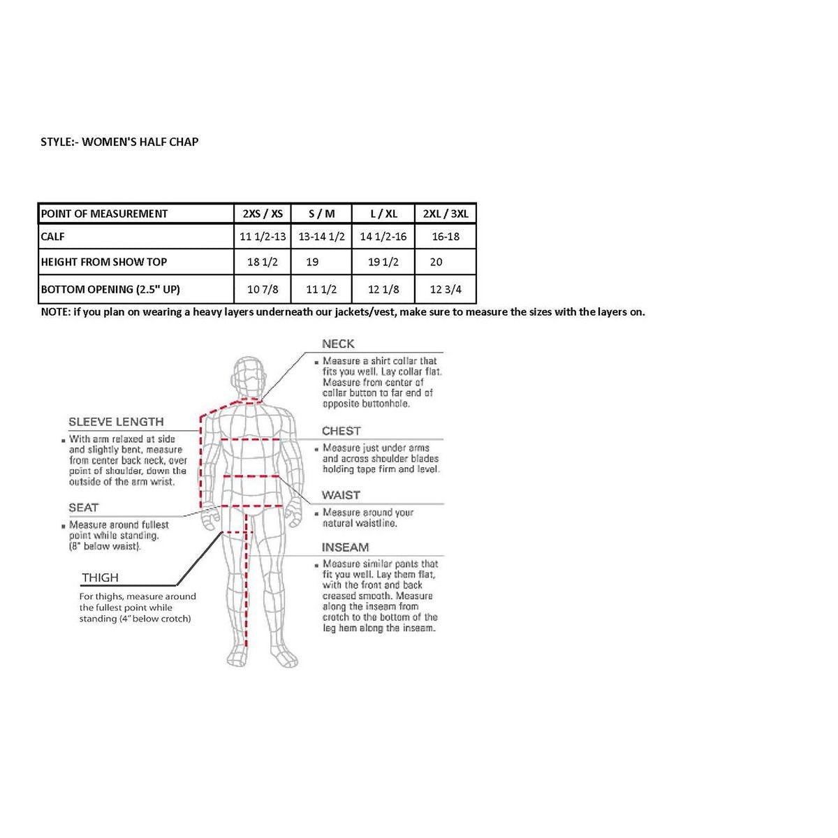 LKL6755 Women's Black Leather Knee High Half Chaps with Zipper Entry