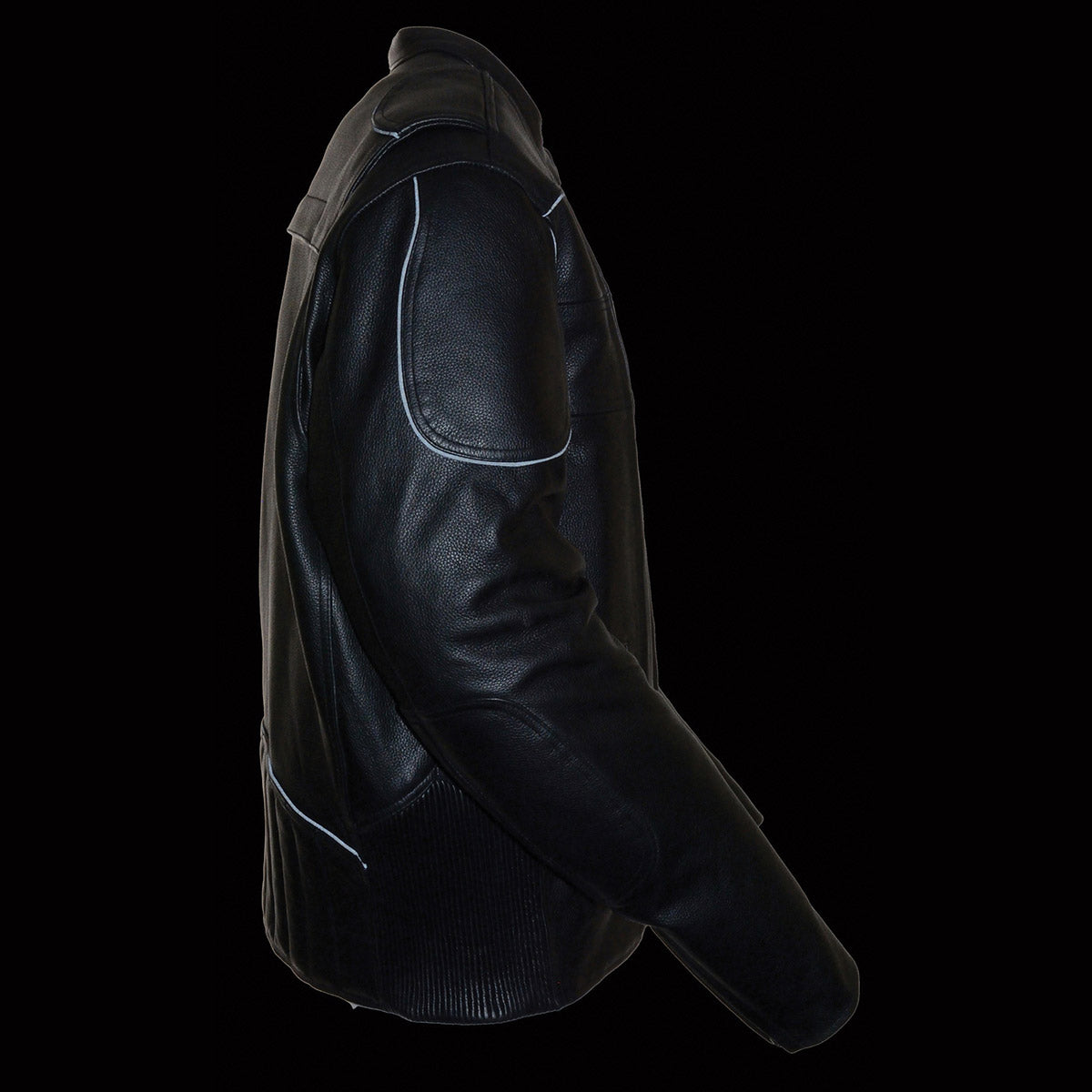 ML1952 Women's Black 'Embroidered Wing and Stud Design' Leather Scooter Jacket