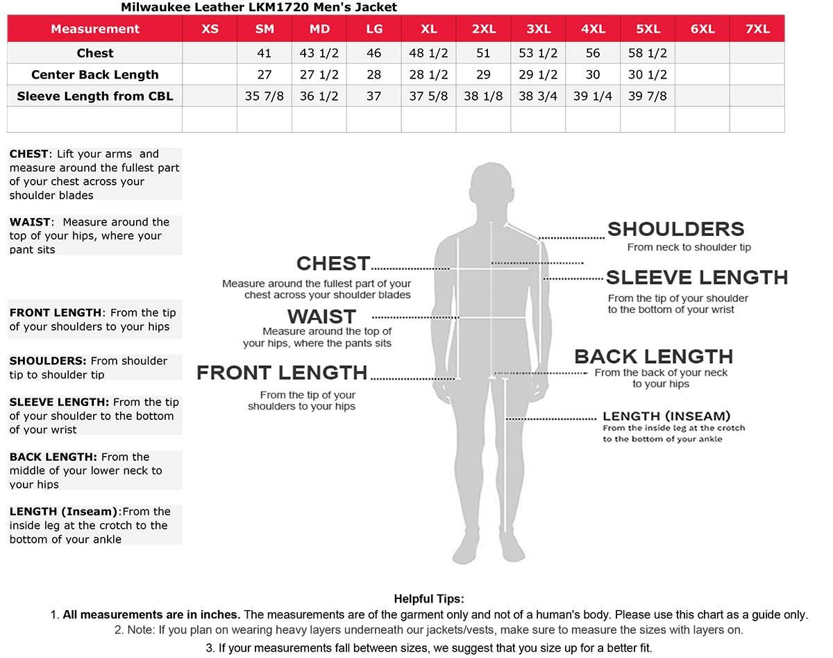 LKM1720 Men's Black Premium Leather Motorcycle Vented Leather Jacket w/ Multi-Utility Pockets