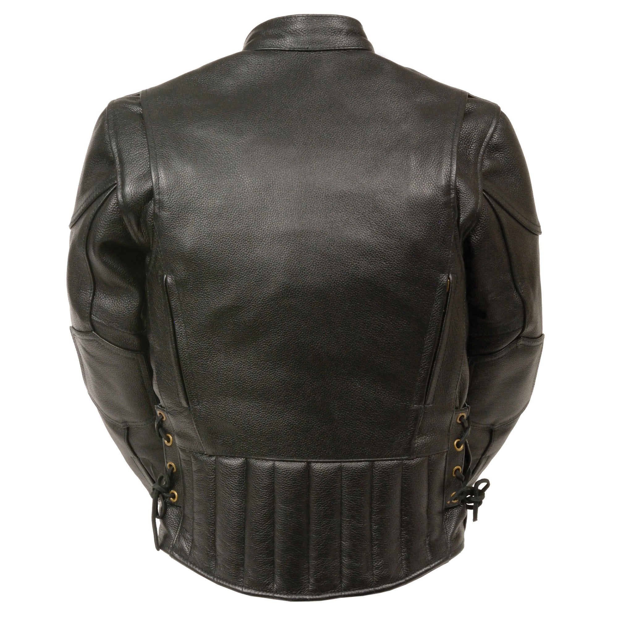 LKM1900 Boy's Black Leather Side Lace Vented Moto Jacket