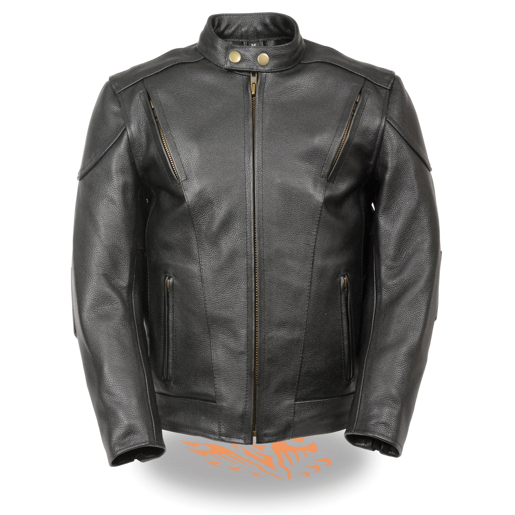 LKM1900 Boy's Black Leather Side Lace Vented Moto Jacket