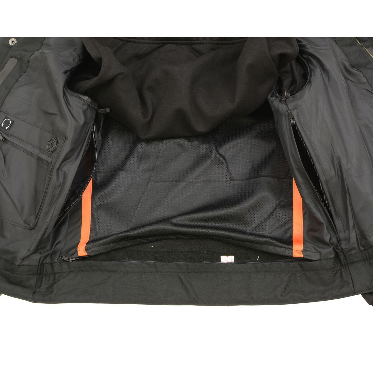 LKM3714 Men's Black Club Style '2 in 1' Zipper Leather Vest with Removable Full Sleeve Hoodie