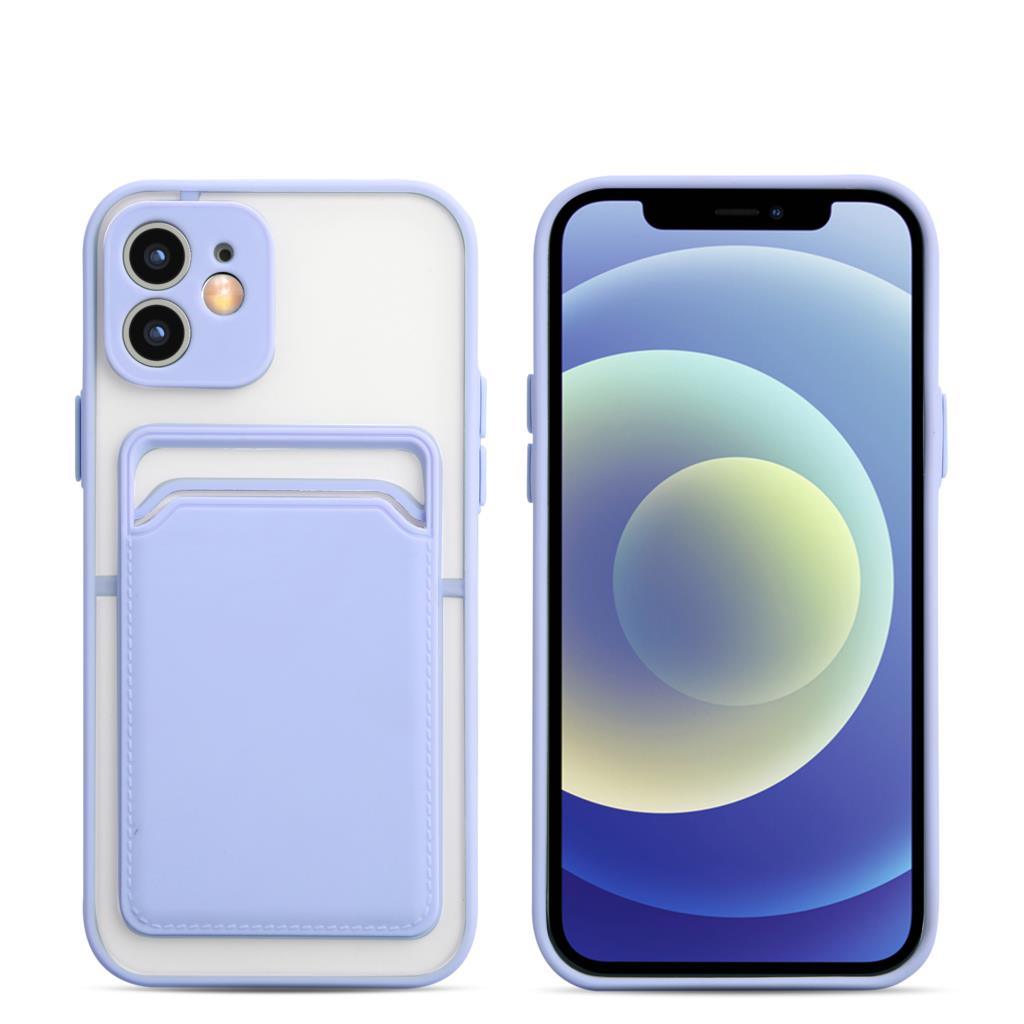 Luxury Card Holder Wallet Case For iPhone 11 Pro Max 12 Mini X XR 7 8 Plus XS Max Hard Solid Color Clear Protection Cover  Soft Silicone Shockproof Back Cover