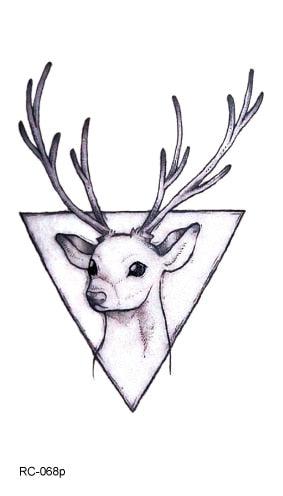 Luxury Head Deer Waterproof Temporary Stickers Tattoo Modern Colorful Tatoo For Women Men
