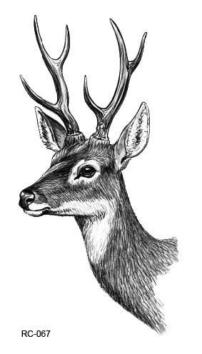 Luxury Head Deer Waterproof Temporary Stickers Tattoo Modern Colorful Tatoo For Women Men