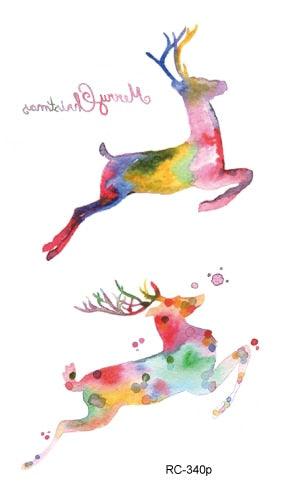 Luxury Head Deer Waterproof Temporary Stickers Tattoo Modern Colorful Tatoo For Women Men