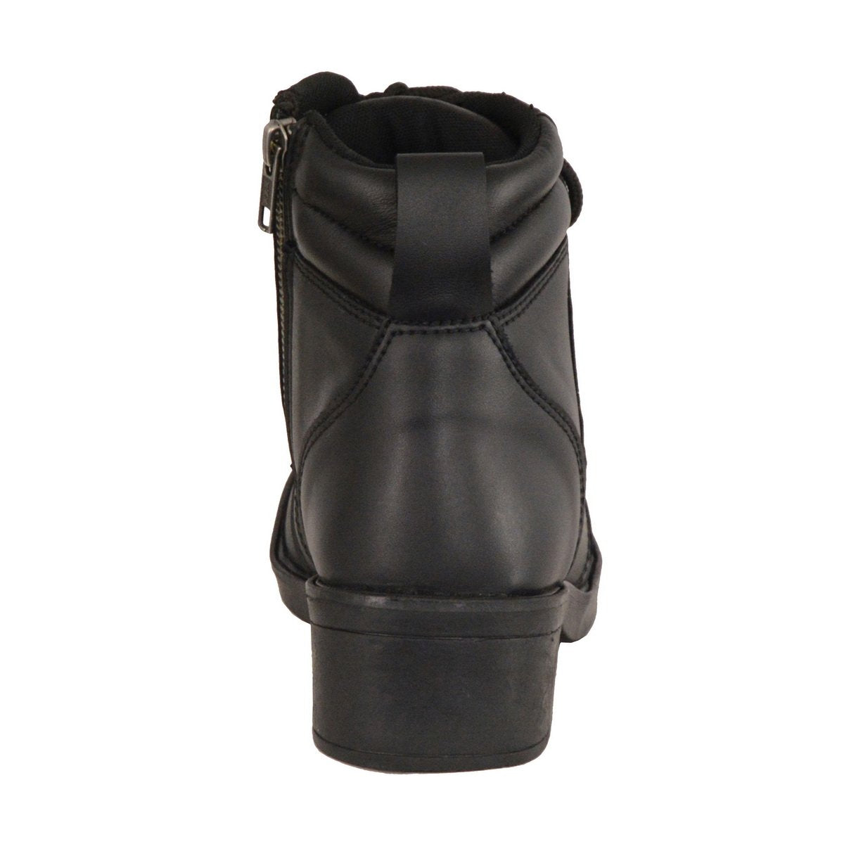 MBK9255 Boys Black Lace-Up Boots with Side Zipper Entry