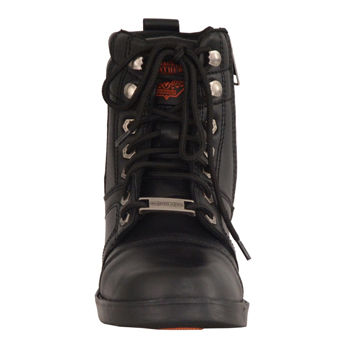 MBK9255 Boys Black Lace-Up Boots with Side Zipper Entry