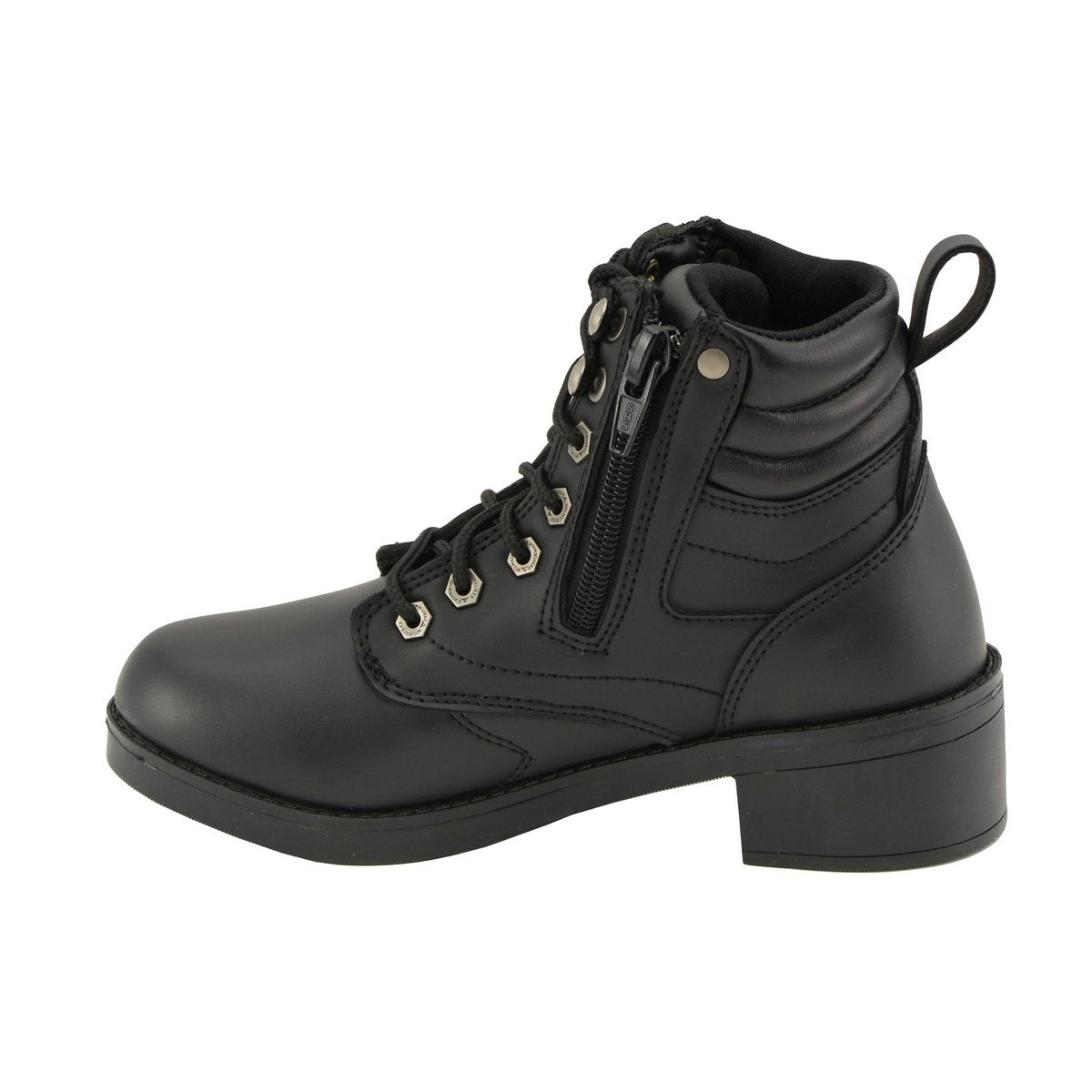 MBK9275 Boys Black Lace-Up Boots with Side Zipper Entry
