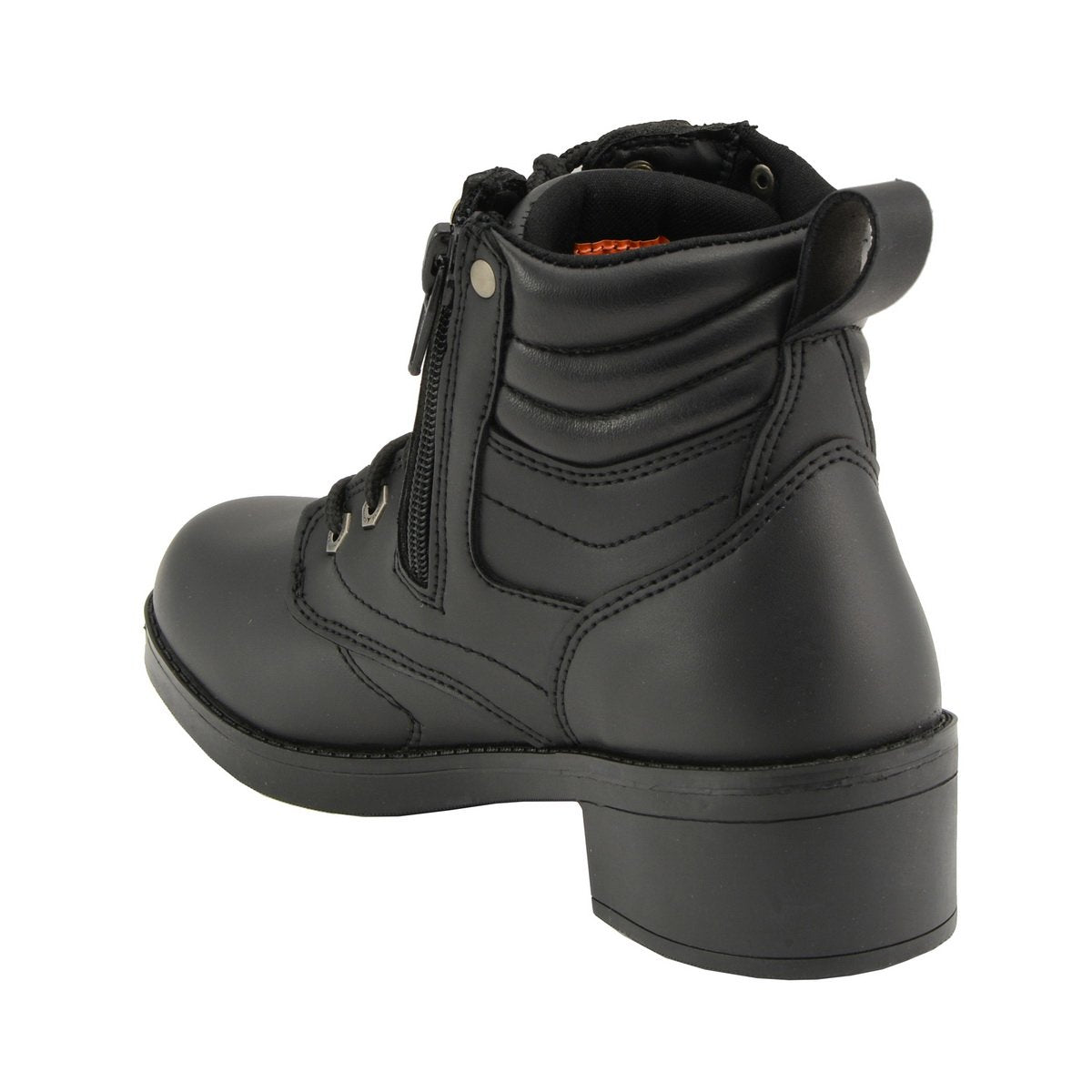 MBK9275 Boys Black Lace-Up Boots with Side Zipper Entry