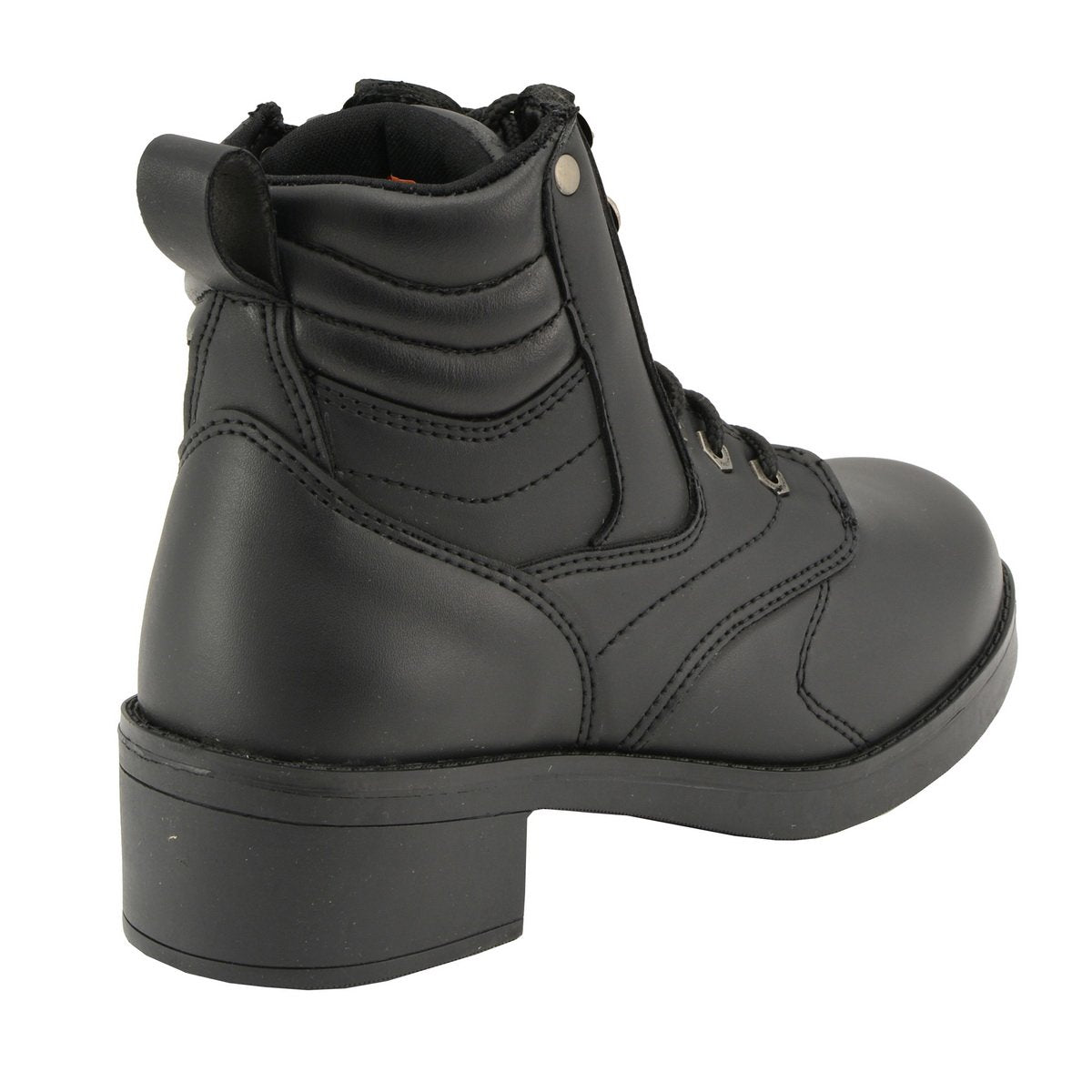 MBK9275 Boys Black Lace-Up Boots with Side Zipper Entry