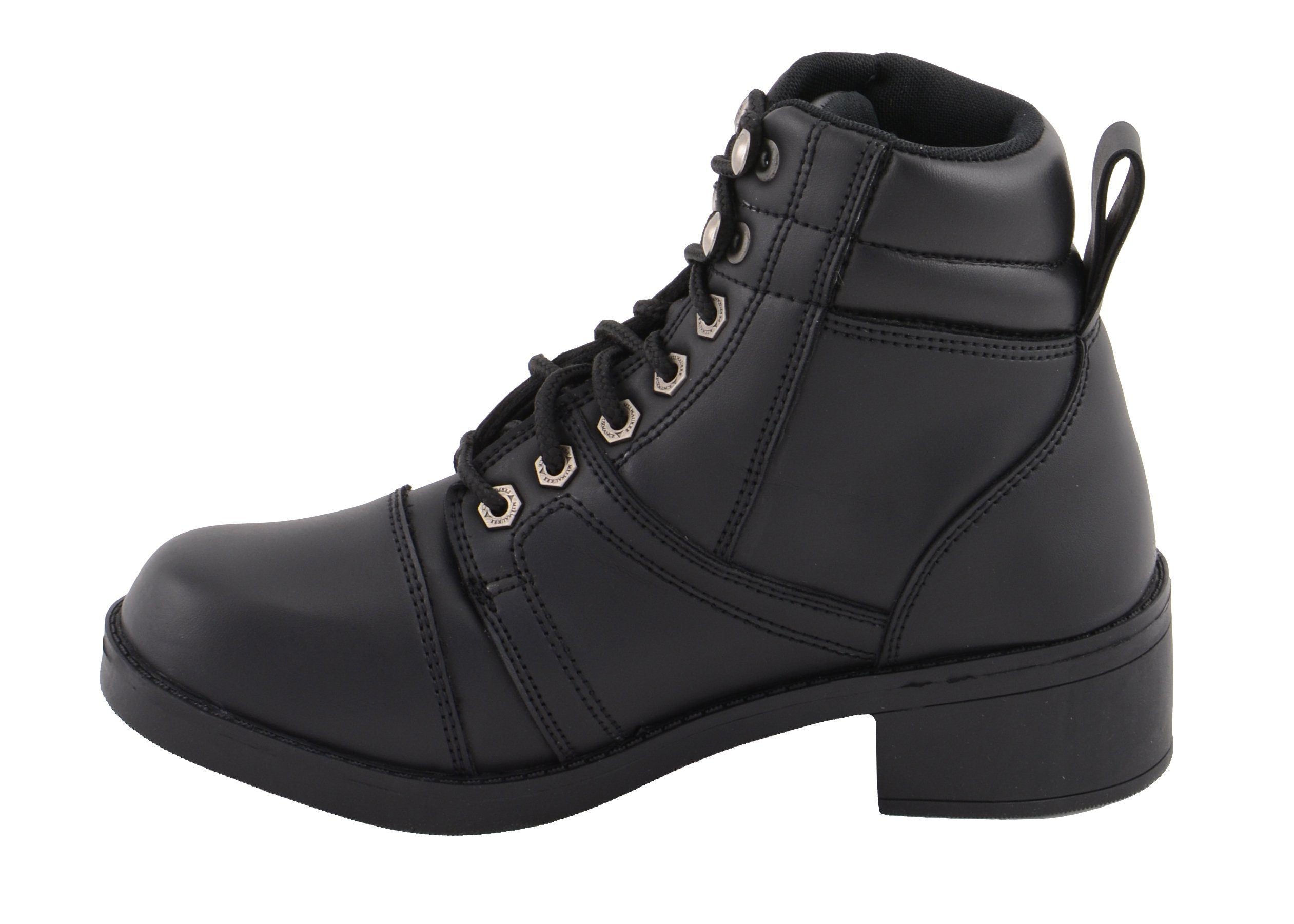 MBK9285 Boys Black Lace-Up Biker Style Boots