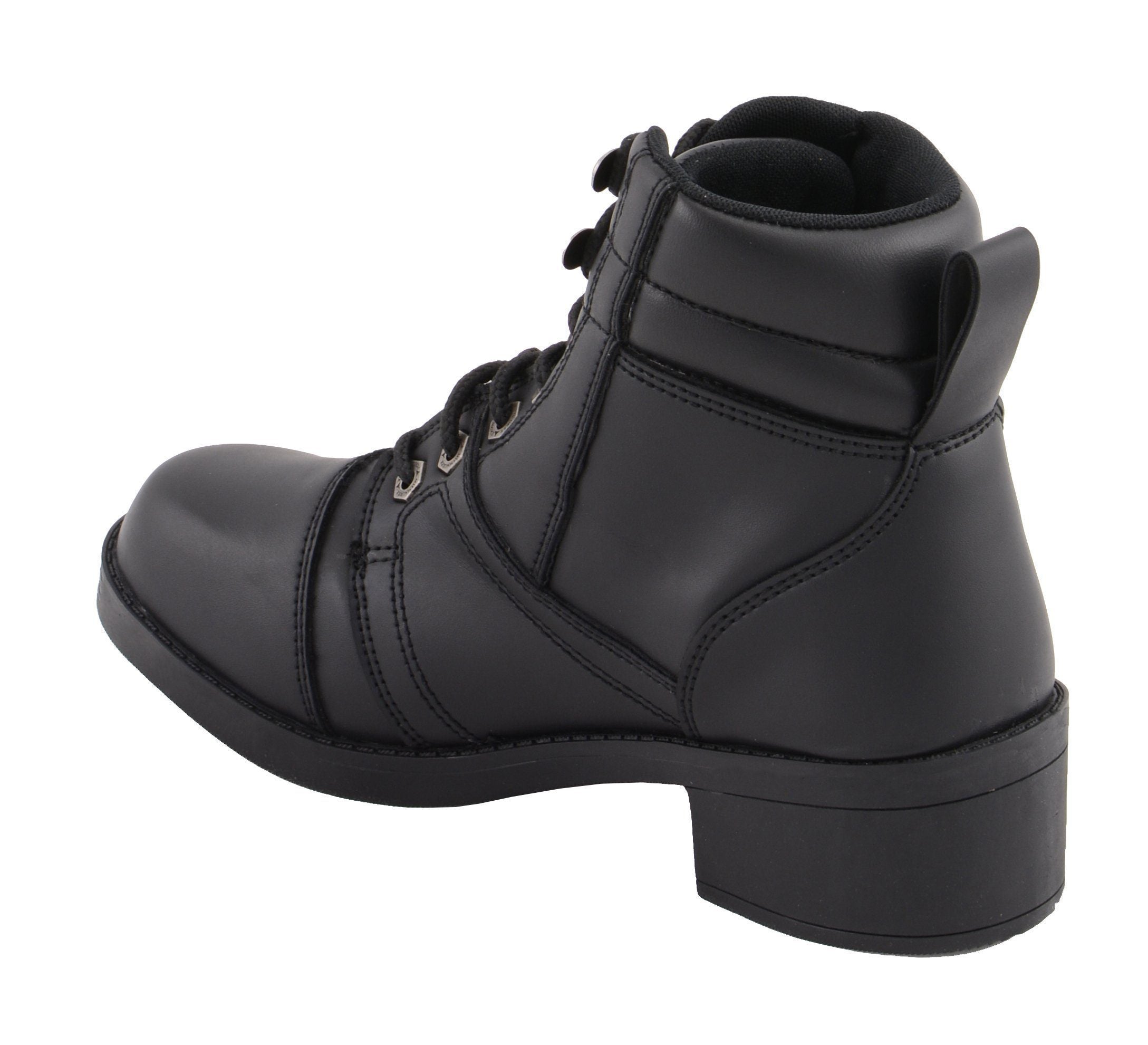 MBK9285 Boys Black Lace-Up Biker Style Boots