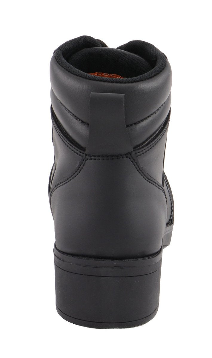 MBK9285 Boys Black Lace-Up Biker Style Boots