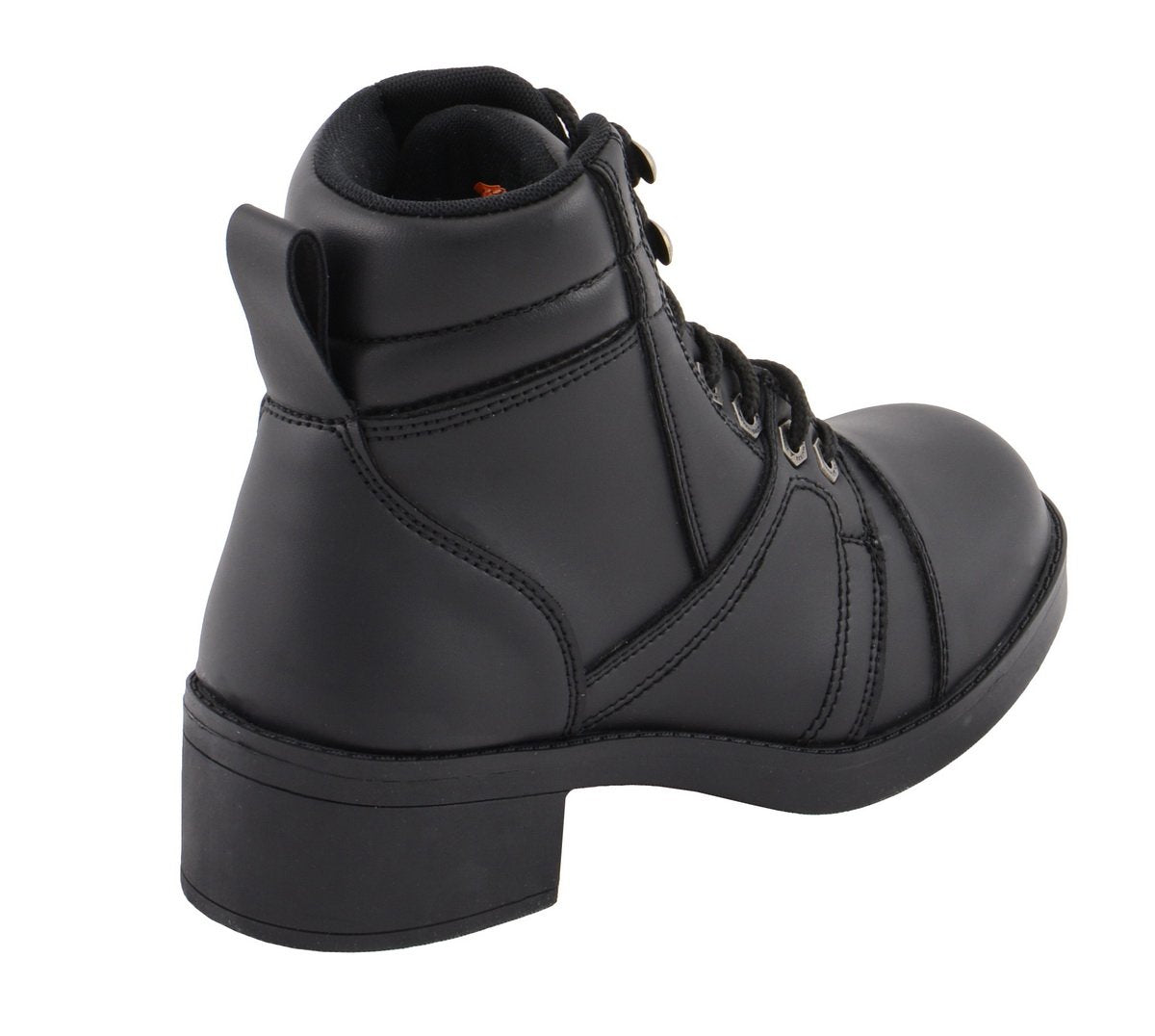 MBK9285 Boys Black Lace-Up Biker Style Boots