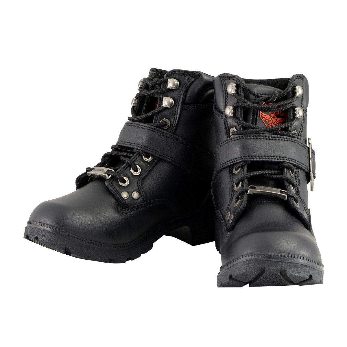 MBL9310 Women's Lace-Up Black Engineer Motorcycle Boots