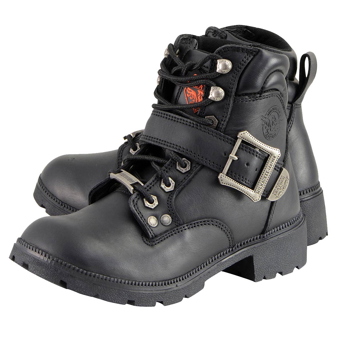 MBL9310 Women's Lace-Up Black Engineer Motorcycle Boots