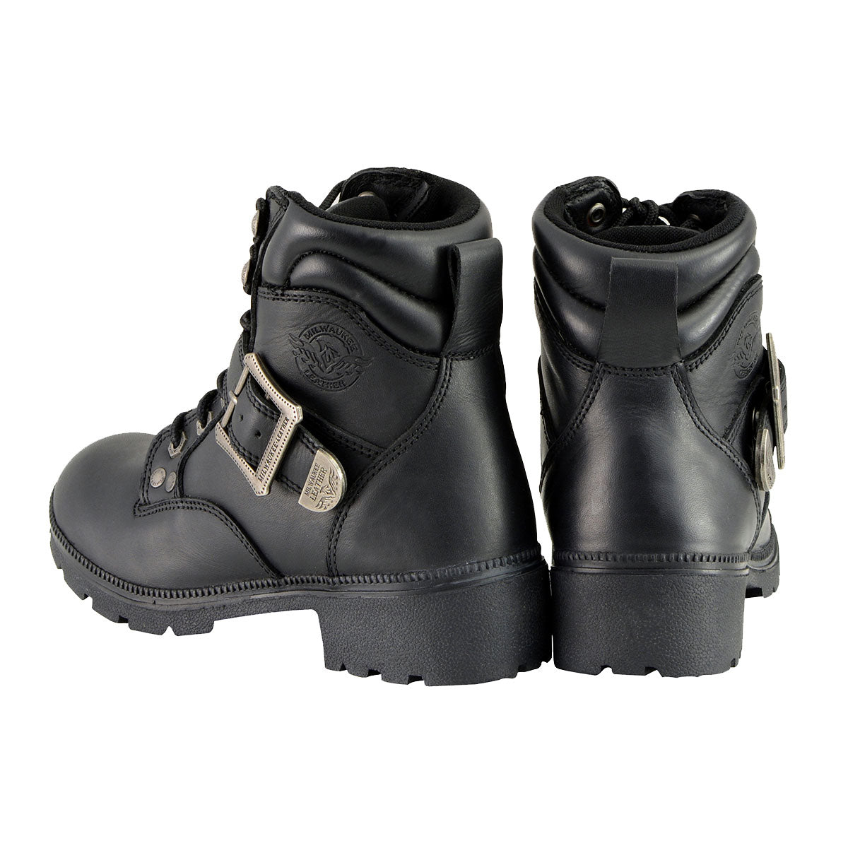 MBL9310 Women's Lace-Up Black Engineer Motorcycle Boots