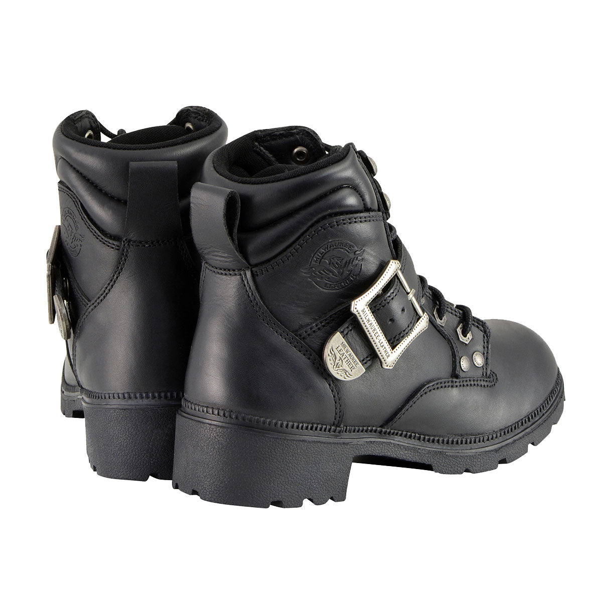 MBL9310 Women's Lace-Up Black Engineer Motorcycle Boots