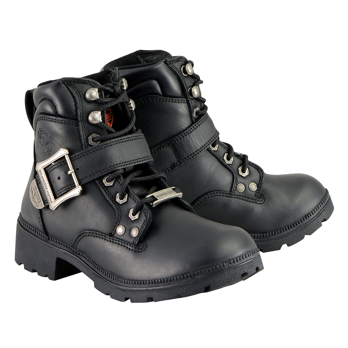 MBL9310 Women's Lace-Up Black Engineer Motorcycle Boots