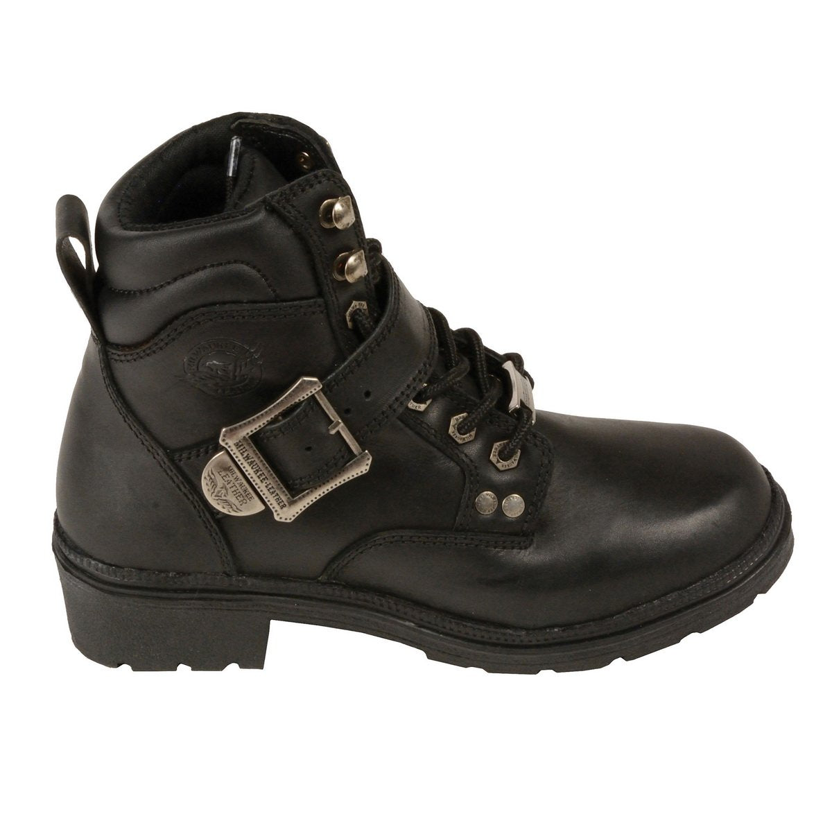 MBL9310 Women's Lace-Up Black Engineer Motorcycle Boots
