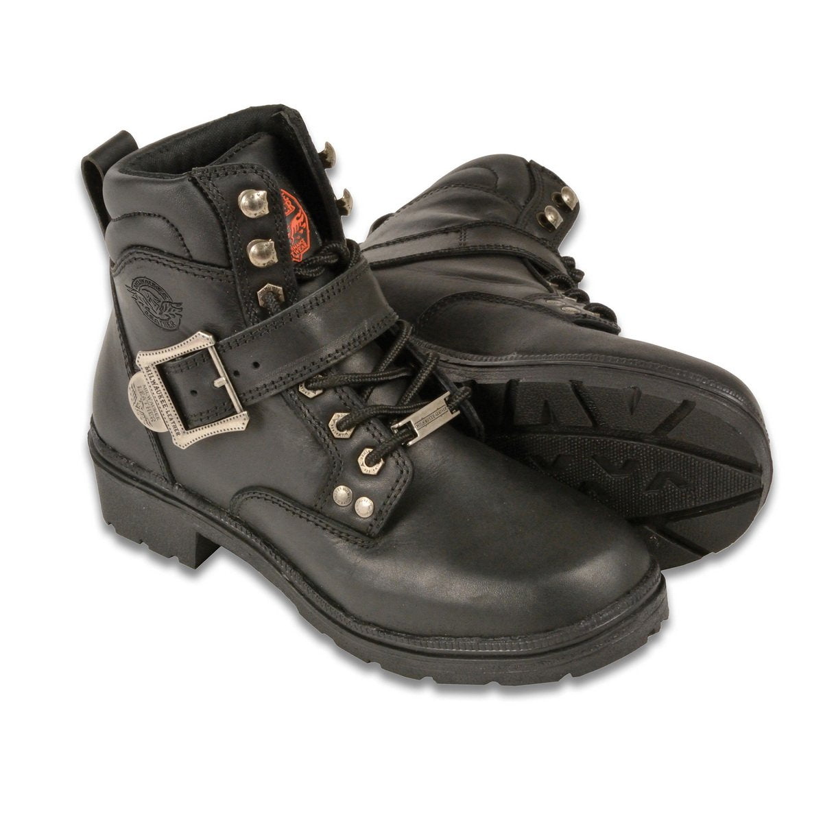 MBL9310 Women's Lace-Up Black Engineer Motorcycle Boots