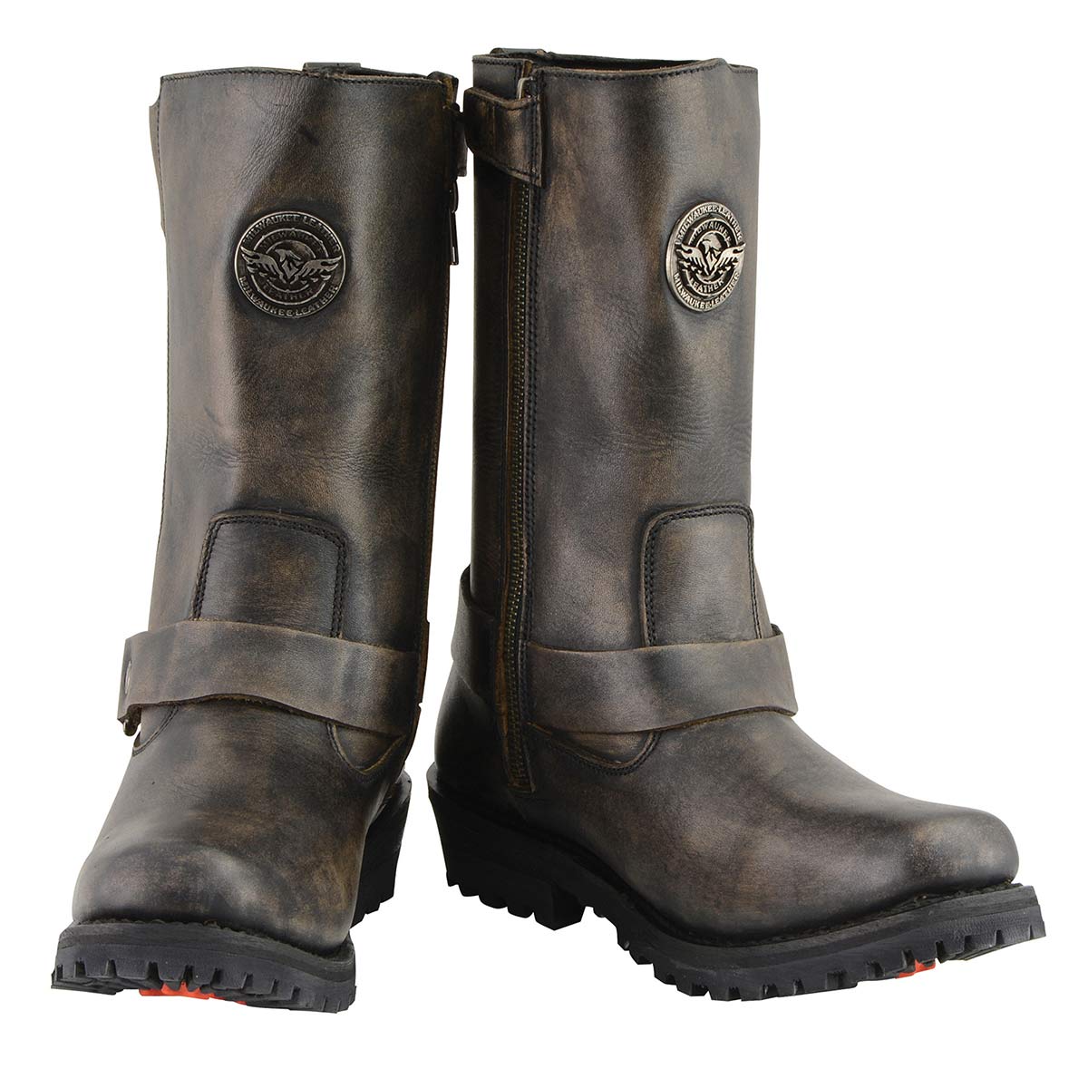 MBL9361 Women's Distressed Brown 11-inch Classic Harness Square Toe Boots