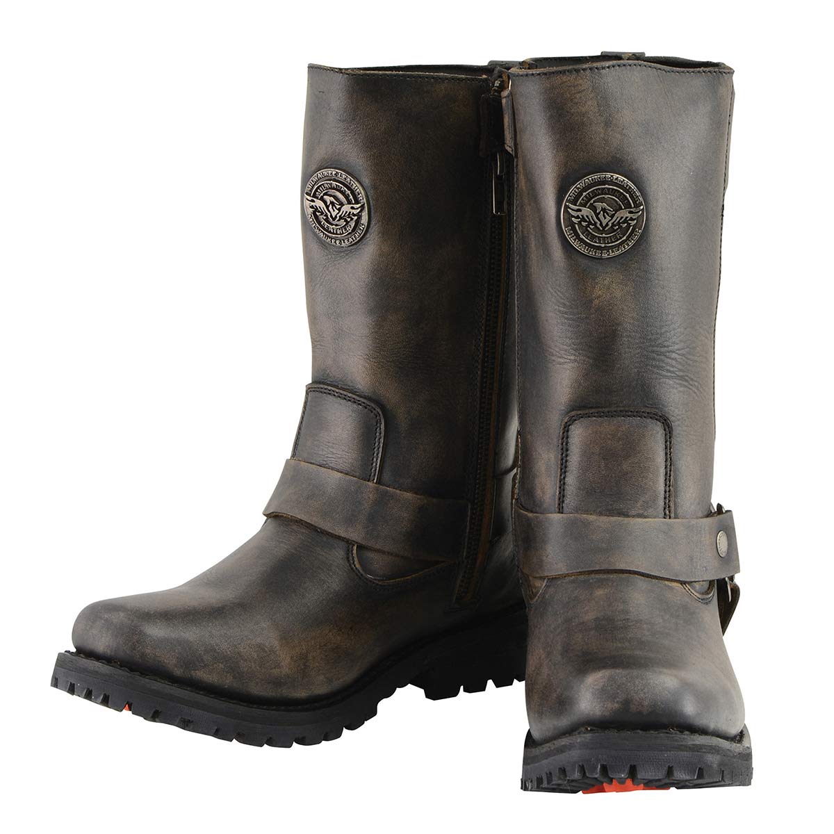 MBL9361 Women's Distressed Brown 11-inch Classic Harness Square Toe Boots