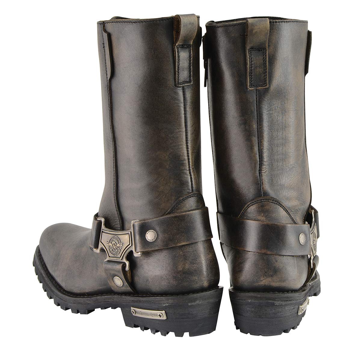 MBL9361 Women's Distressed Brown 11-inch Classic Harness Square Toe Boots